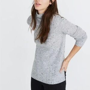 Madewell Grey Donegal Inland Turtleneck Wool Pullover Sz Medium